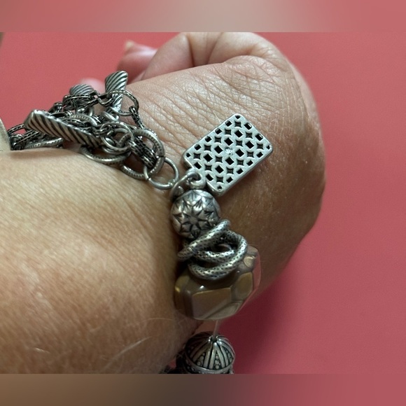 Silver and Brown Charm Bracelet - Picture 6 of 8